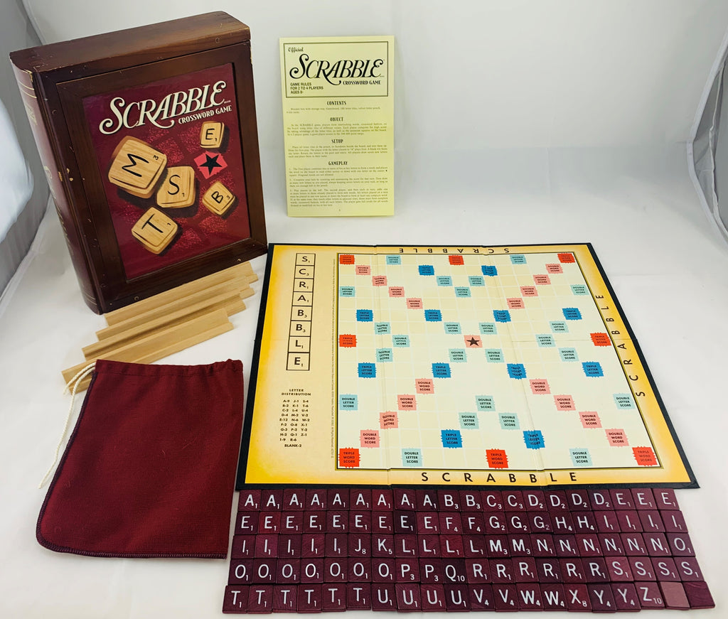 Scrabble Wood Bookshelf Game  - 2009 - Parker Brothers - Great Condition