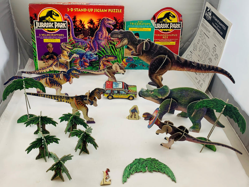 Vintage Jurassic Park Tyrannosaurus T-Rex 3-D Stand Up Jigsaw Puzzle Rare NEW popular