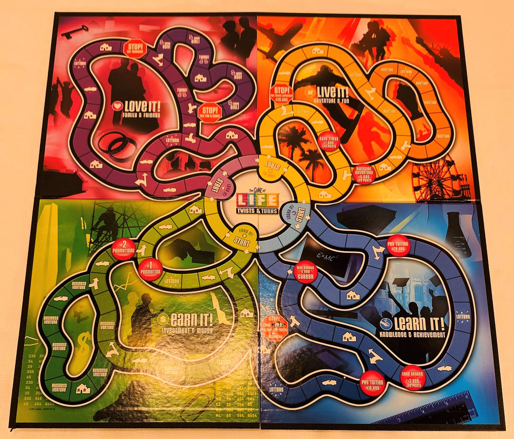 the game of life twists and turns milton bradley electric complete/board  games